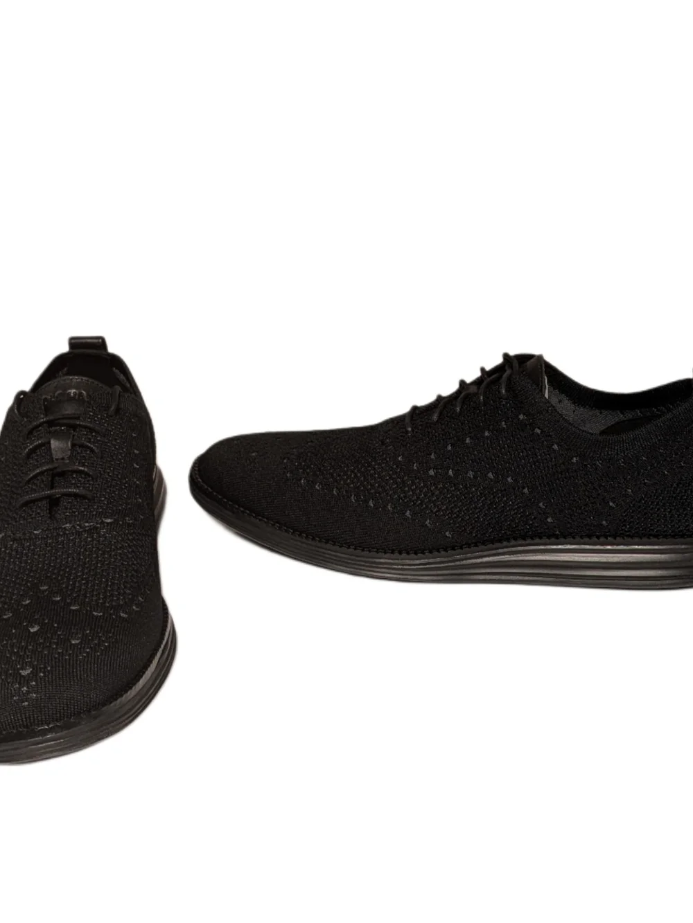 Cole Haan OriginalGrand Stitchlite Wingtip Oxford Mens 11.5M Black Knit Shoes